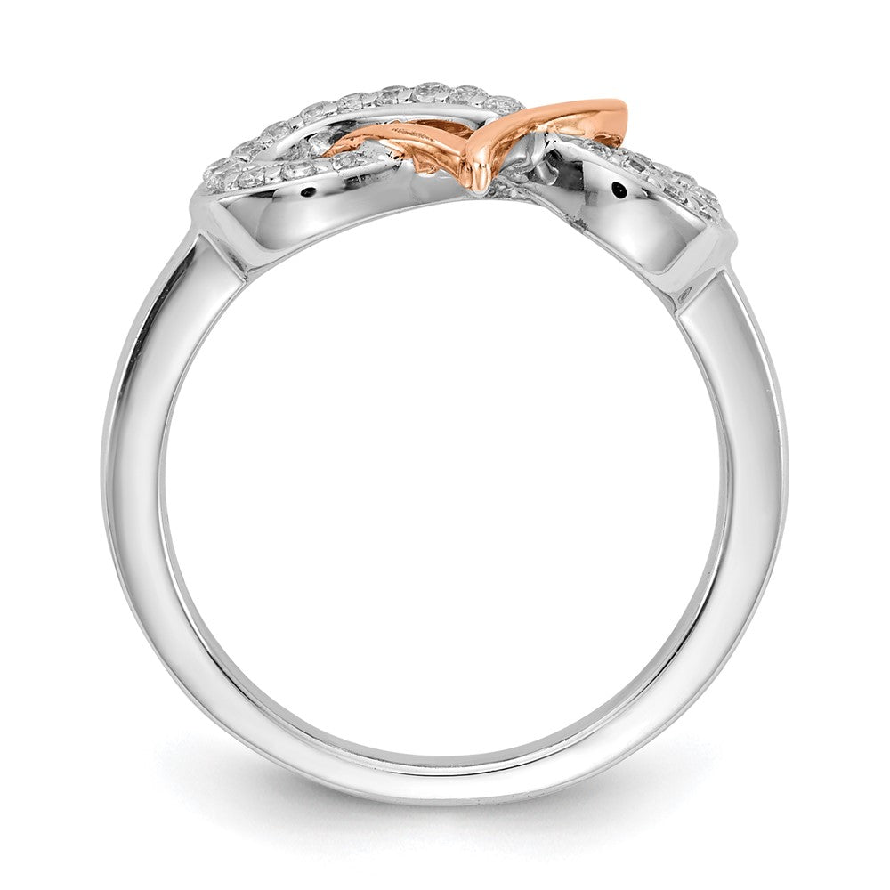 14K Two-Tone Lab Grown VS/SI FGH Dia Heart Infinity Symbol Ring