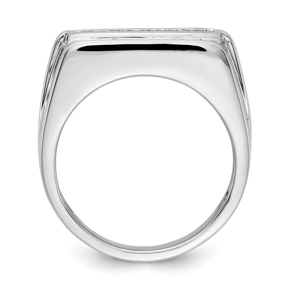 14K White Gold Lab Grown VS/SI FGH Dia 5-stone Men's Ring