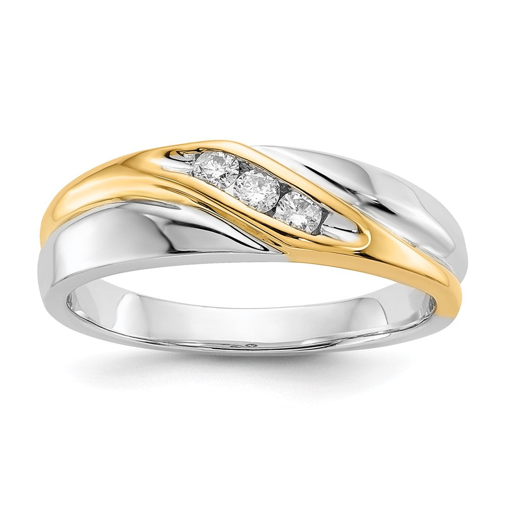 14K Two-tone Lab Grown VS/SI FGH Dia Men's Ring