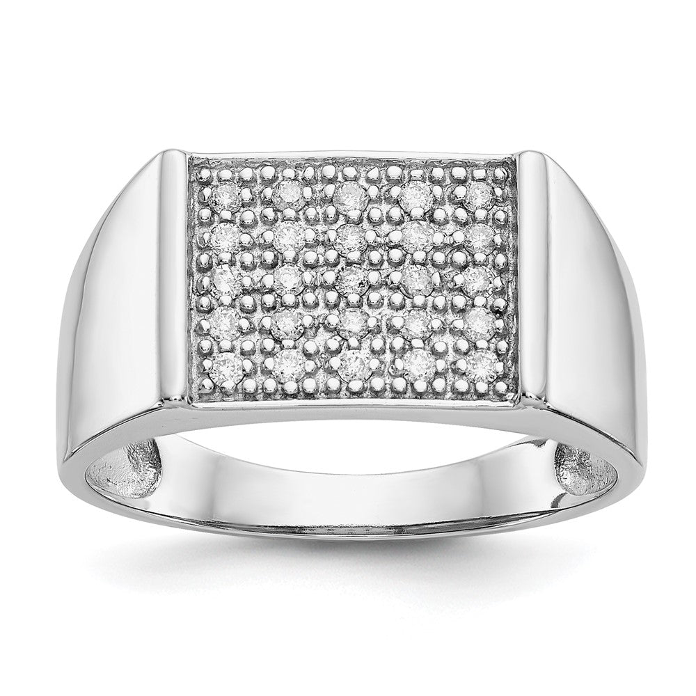 14K White Gold Lab Grown VS/SI FGH Dia Men's Ring