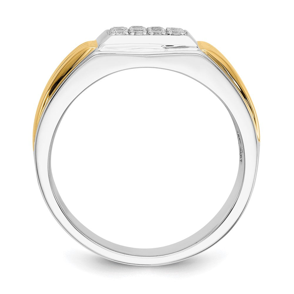 14K Two-Tone Lab Grown Diamond VS/SI FGH Square Men's Rin