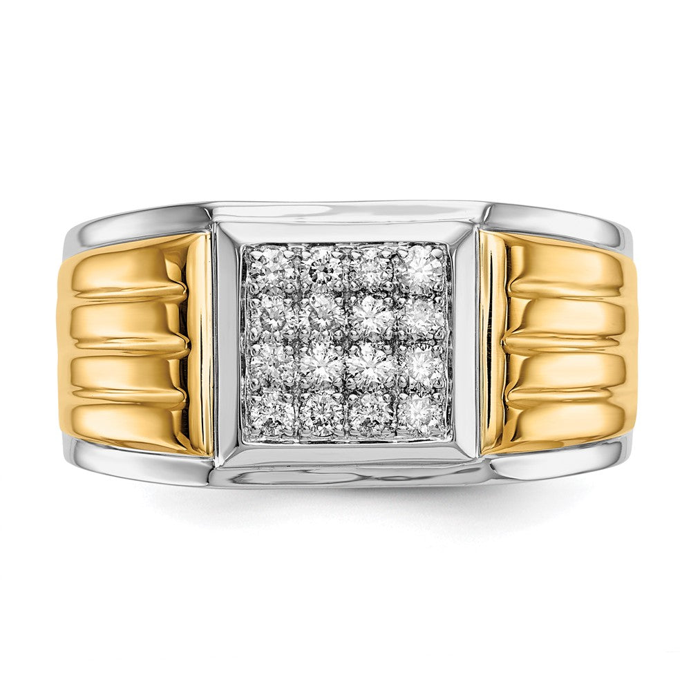 14K Two-Tone Lab Grown Diamond VS/SI FGH Square Men's Rin