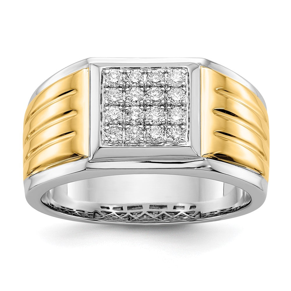 14K Two-Tone Lab Grown Diamond VS/SI FGH Square Men's Rin