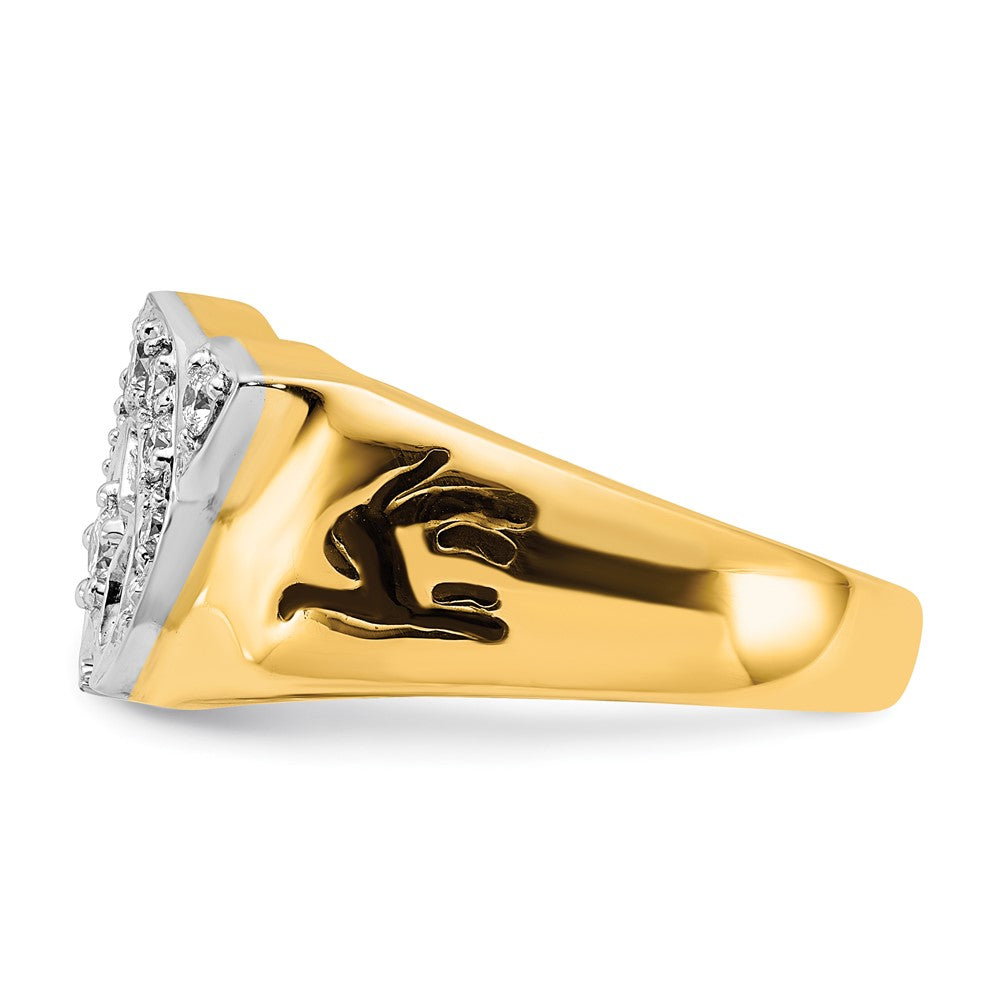 14K Two-Tone Lab Grown Diamond VS/SI FGH Shriners Ring