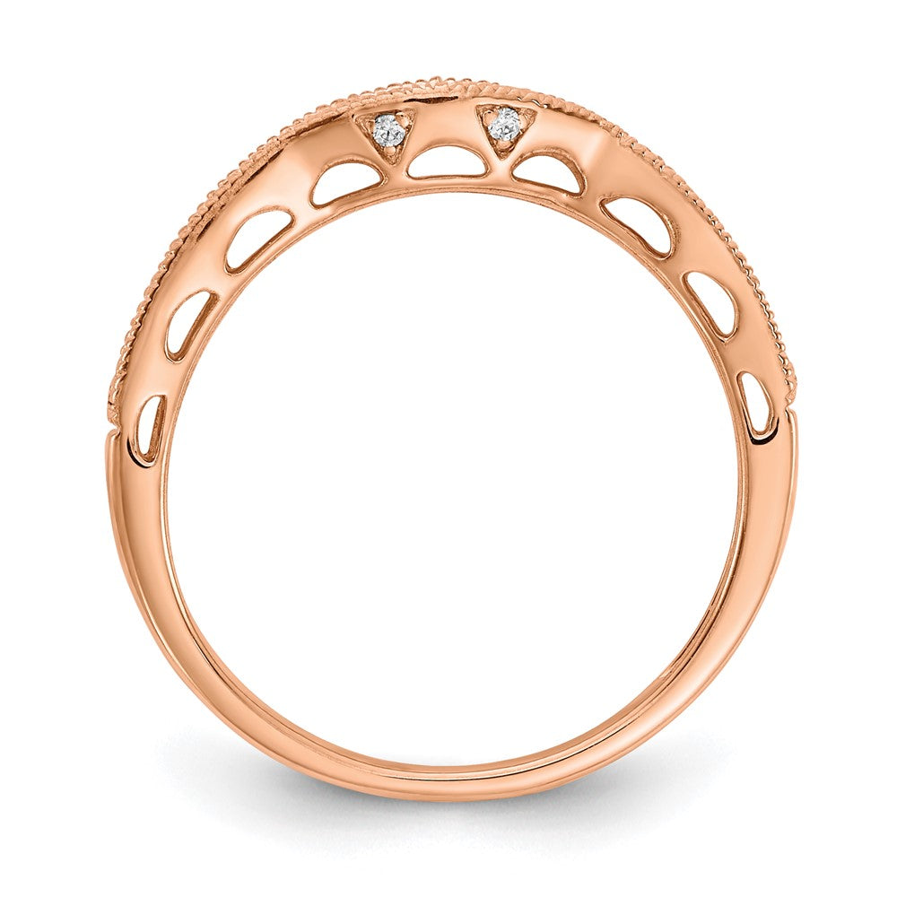 14K Rose Gold Lab Grown Diamond VS/SI FGH Contoured Wedding Band