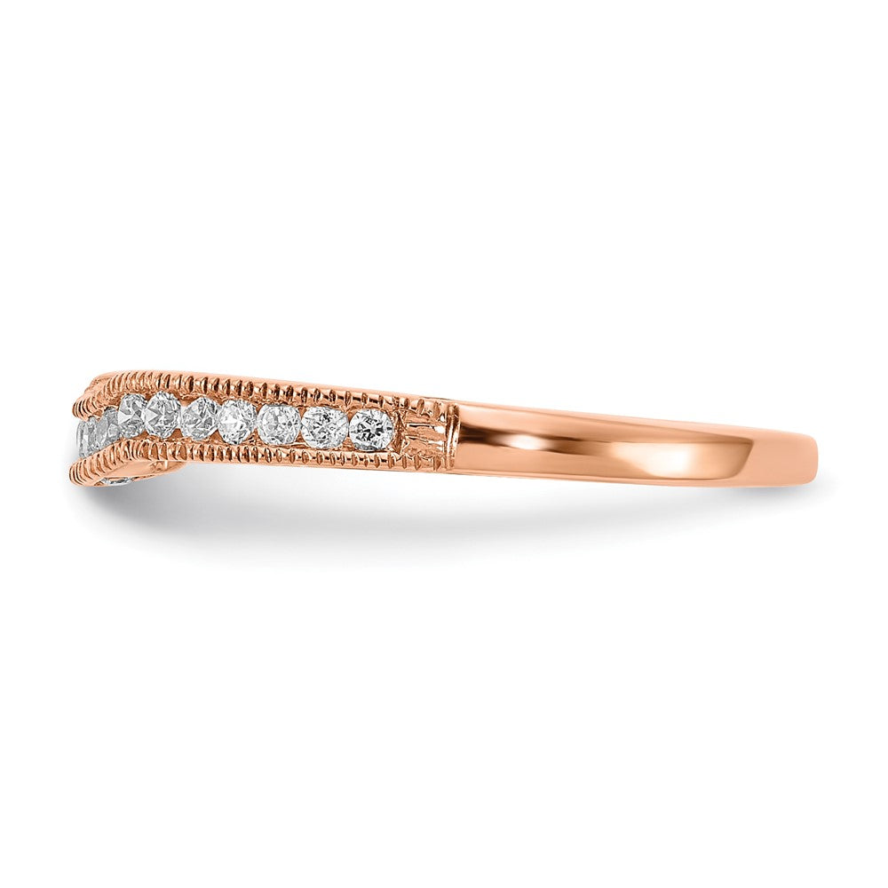 14K Rose Gold Lab Grown Diamond VS/SI FGH Contoured Wedding Band