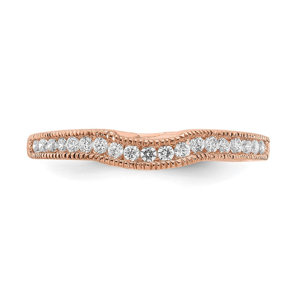 14K Rose Gold Lab Grown Diamond VS/SI FGH Contoured Wedding Band