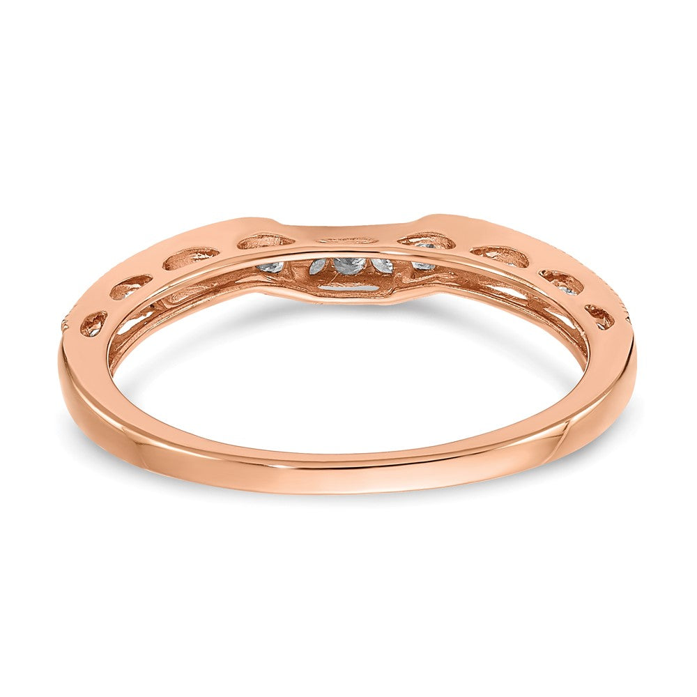 14K Rose Gold Lab Grown Diamond VS/SI FGH Contoured Wedding Band