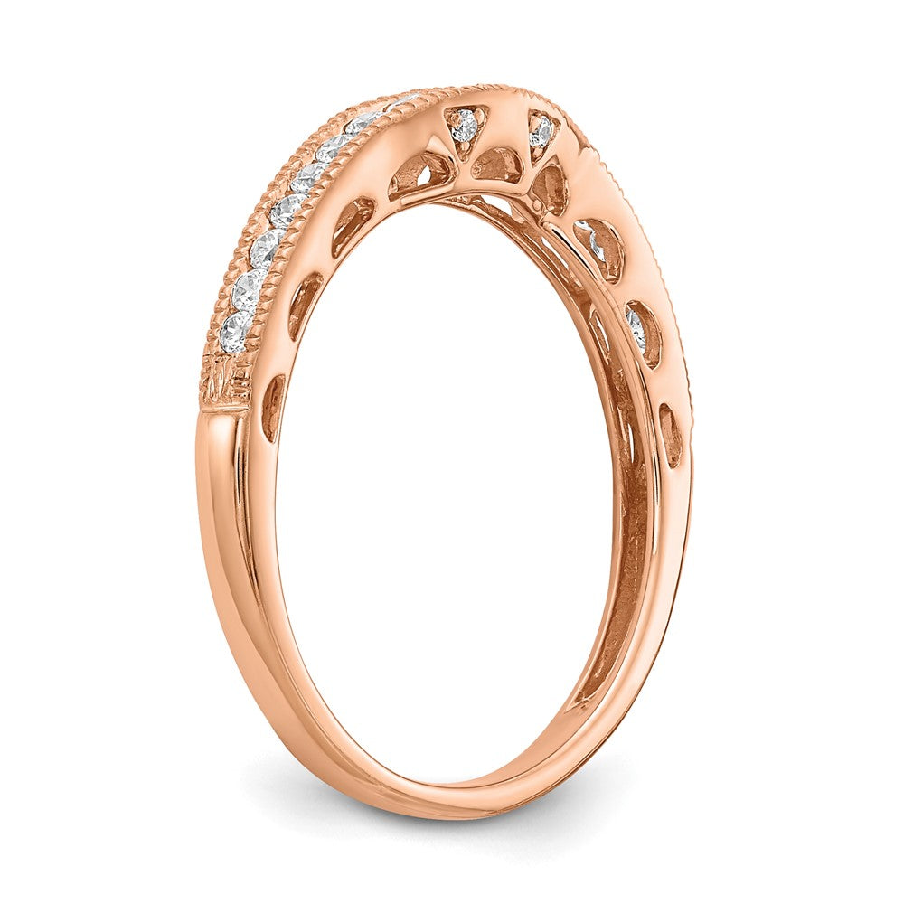 14K Rose Gold Lab Grown Diamond VS/SI FGH Contoured Wedding Band