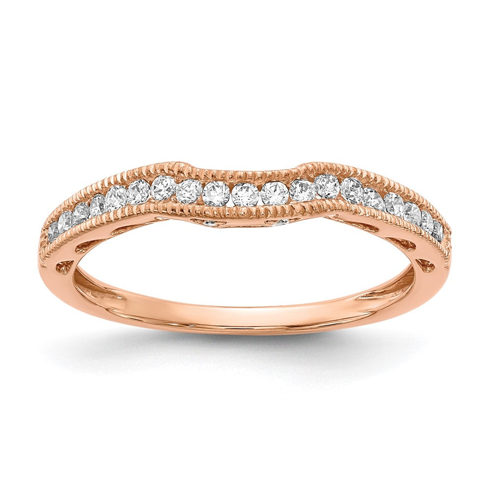 14K Rose Gold Lab Grown Diamond VS/SI FGH Contoured Wedding Band