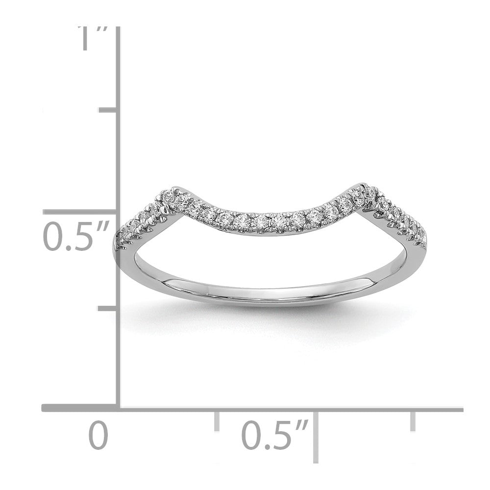 14k White Gold Lab Grown VS/SI FGH Dia Contoured Wedding Band