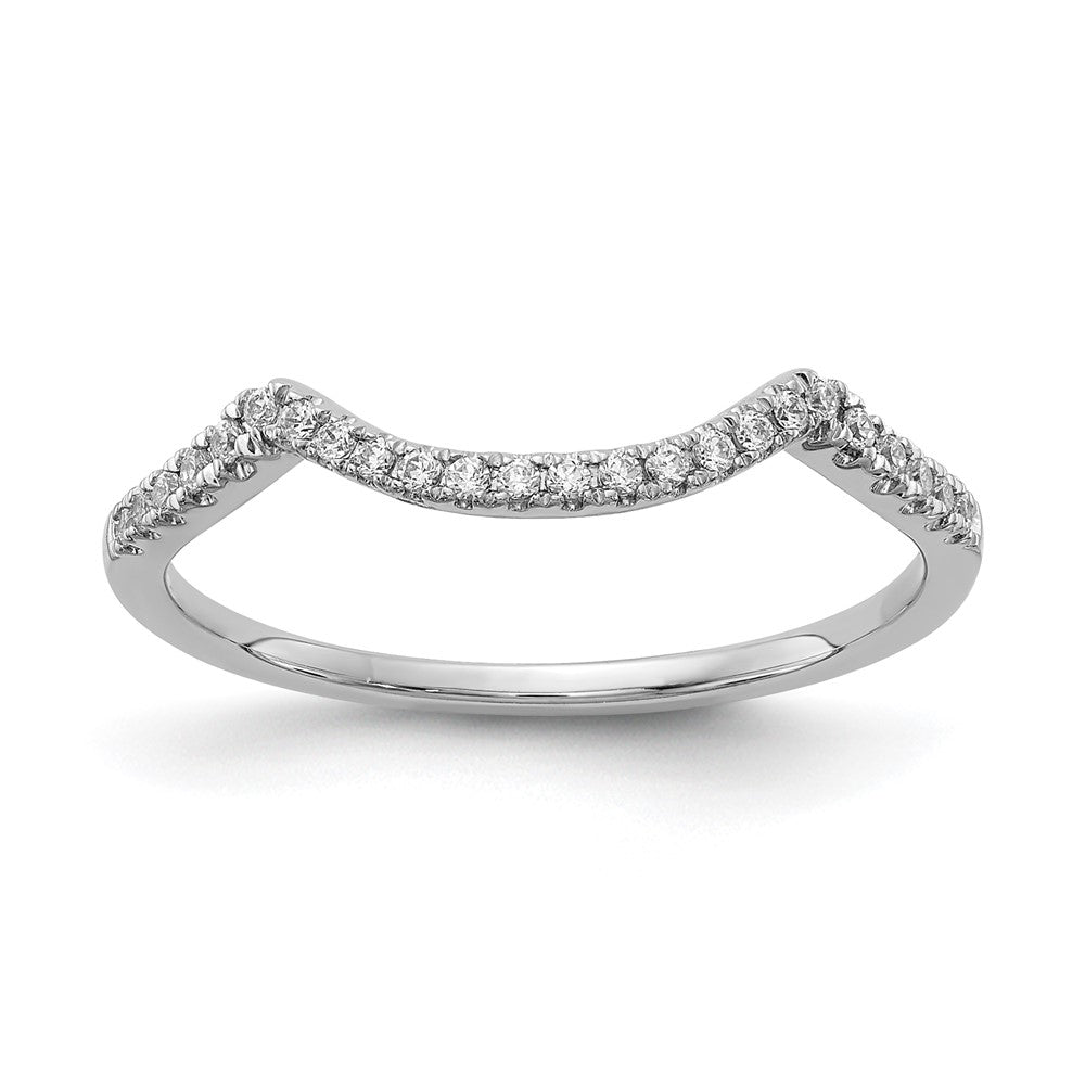 14k White Gold Lab Grown VS/SI FGH Dia Contoured Wedding Band