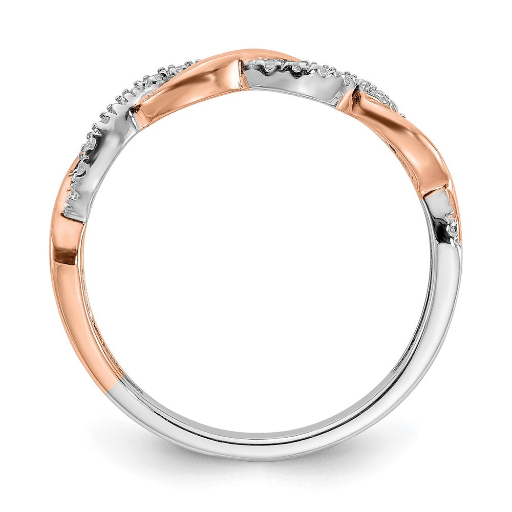 14K Two-Tone Lab Grown VS/SI FGH Dia Twist Design Wedding Band