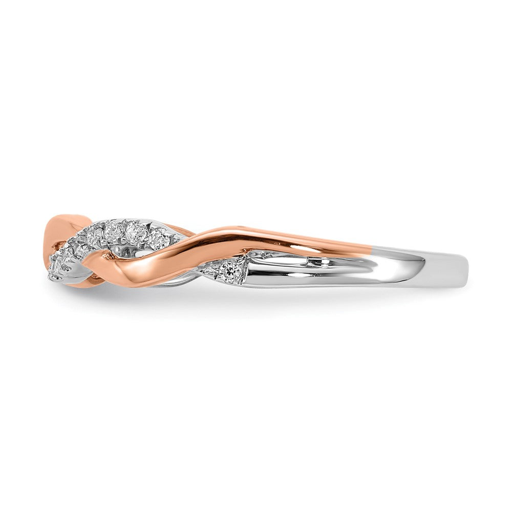 14K Two-Tone Lab Grown VS/SI FGH Dia Twist Design Wedding Band