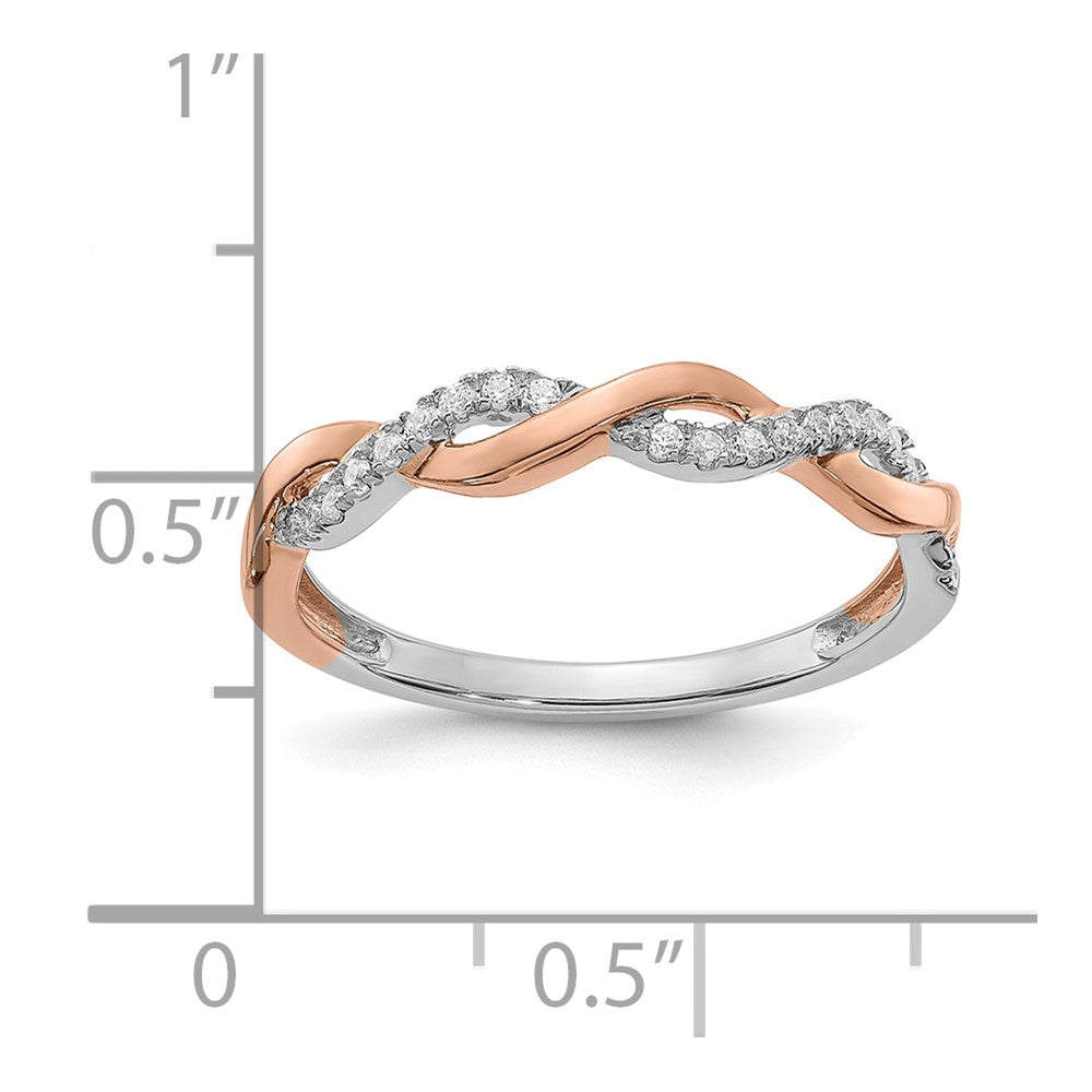 14K Two-Tone Lab Grown VS/SI FGH Dia Twist Design Wedding Band