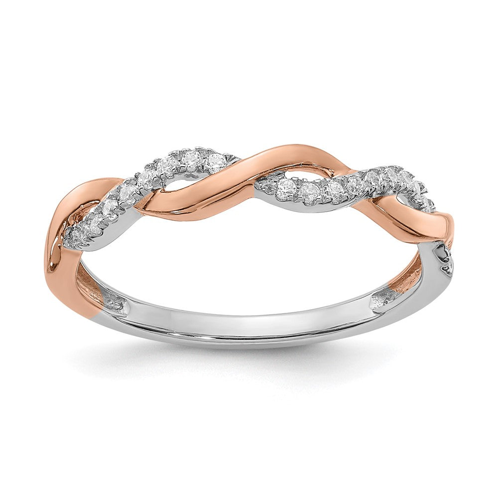 14K Two-Tone Lab Grown VS/SI FGH Dia Twist Design Wedding Band