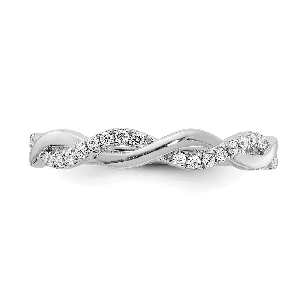 14K White Gold Lab Grown Diamond VS/SI FGH Twist Design Wedding Band