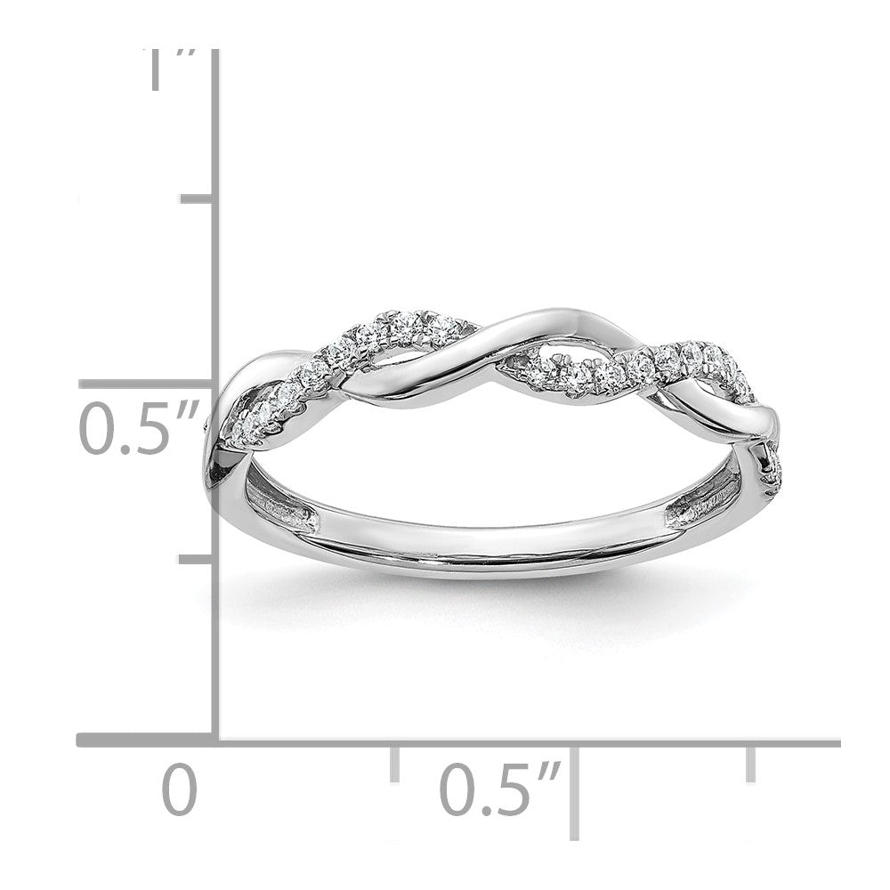 14K White Gold Lab Grown Diamond VS/SI FGH Twist Design Wedding Band