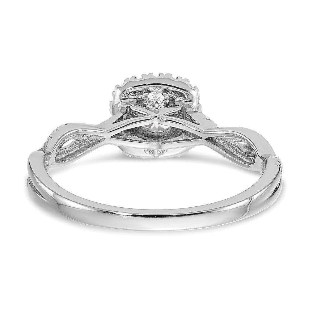 14K White Gold Eternal Promise Lab Grown VS/SI FGH Dia Halo Complete Ring