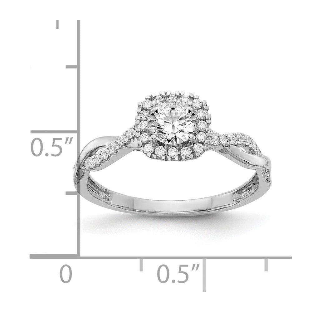 14K White Gold Eternal Promise Lab Grown VS/SI FGH Dia Halo Complete Ring