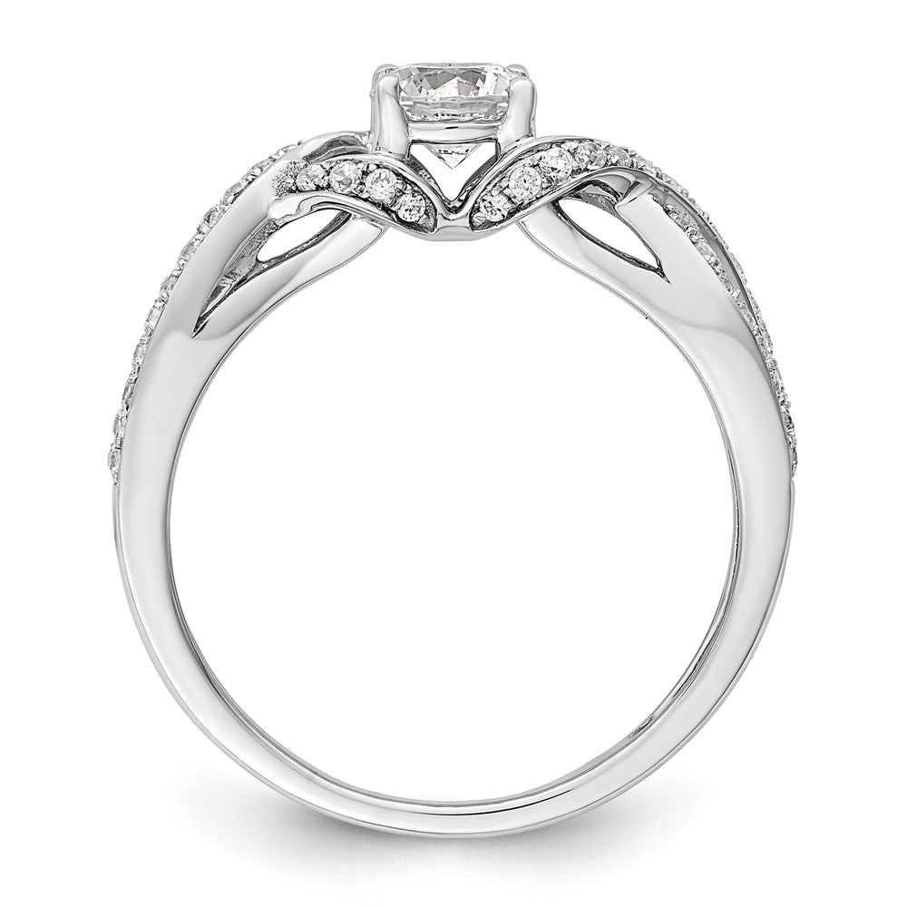 10K White Gold Lab Grown Diamond SI1/SI2, G H I, Twist Design Complete Engagement Ring