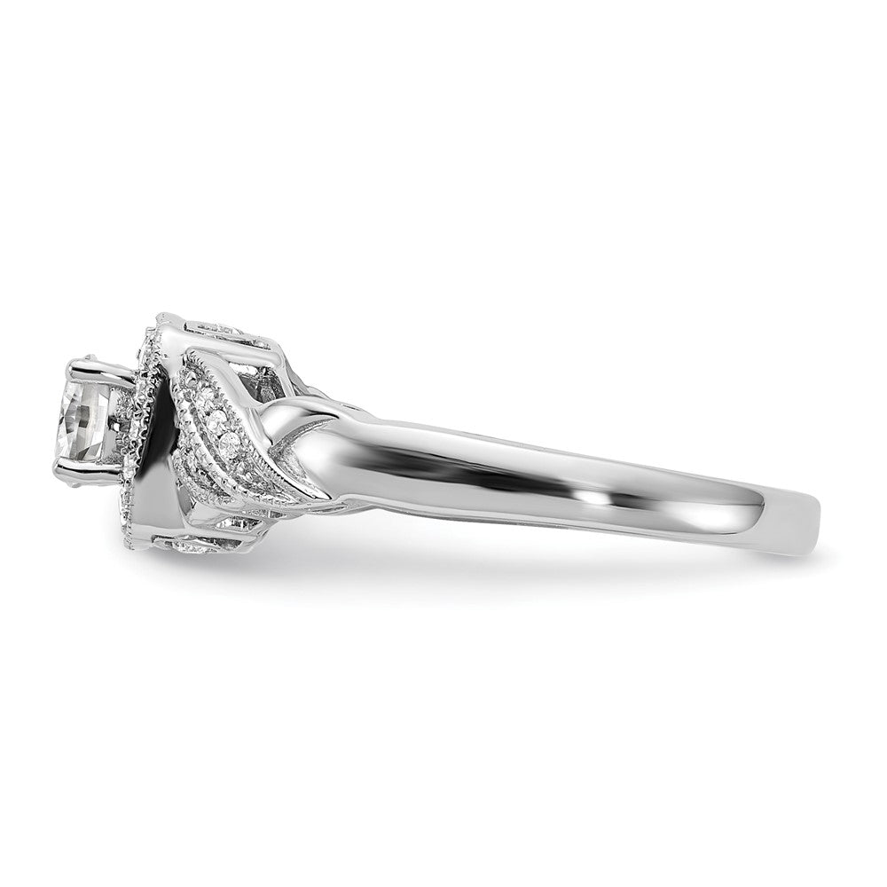 14K White Gold Eternal Promise Lab Grown VS/SI FGH Dia Halo Complete Ring