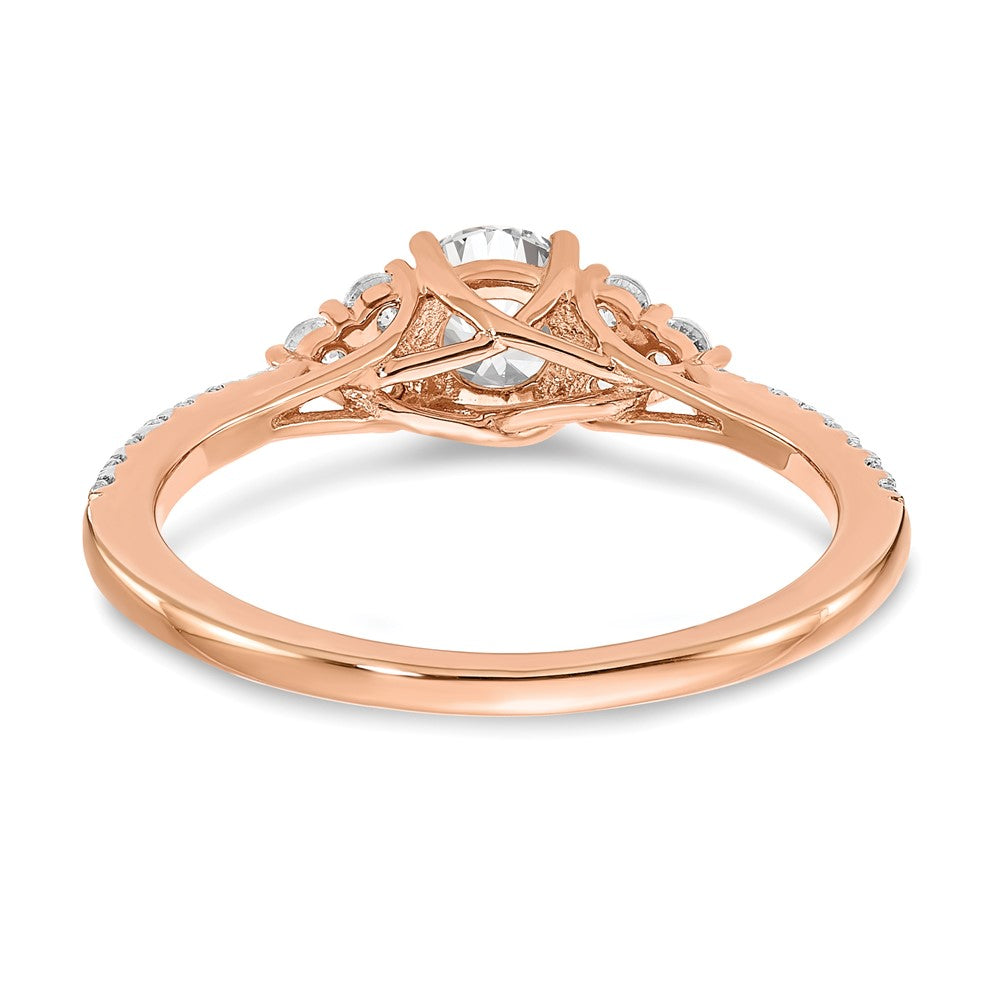 14K Rose Gold Lab Grown VS/SI FGH Dia Complete Engagement Ring