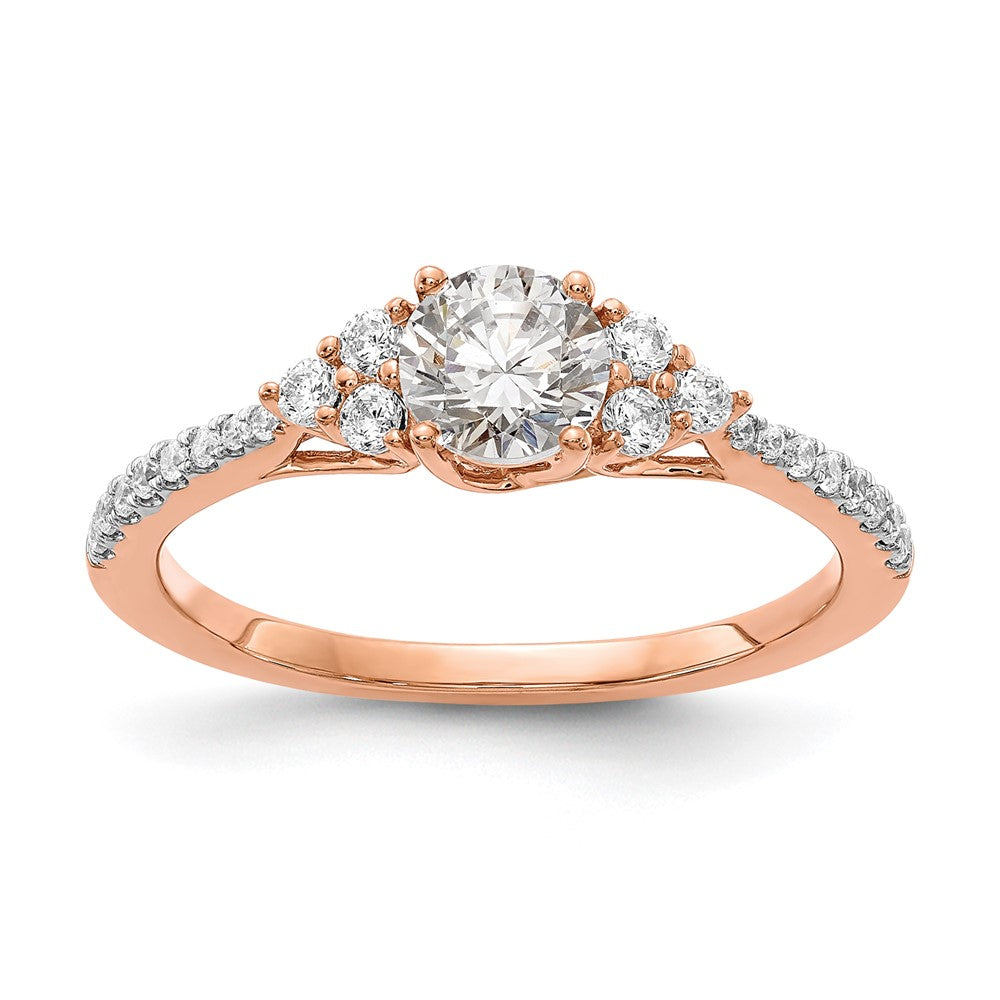 14K Rose Gold Lab Grown VS/SI FGH Dia Complete Engagement Ring