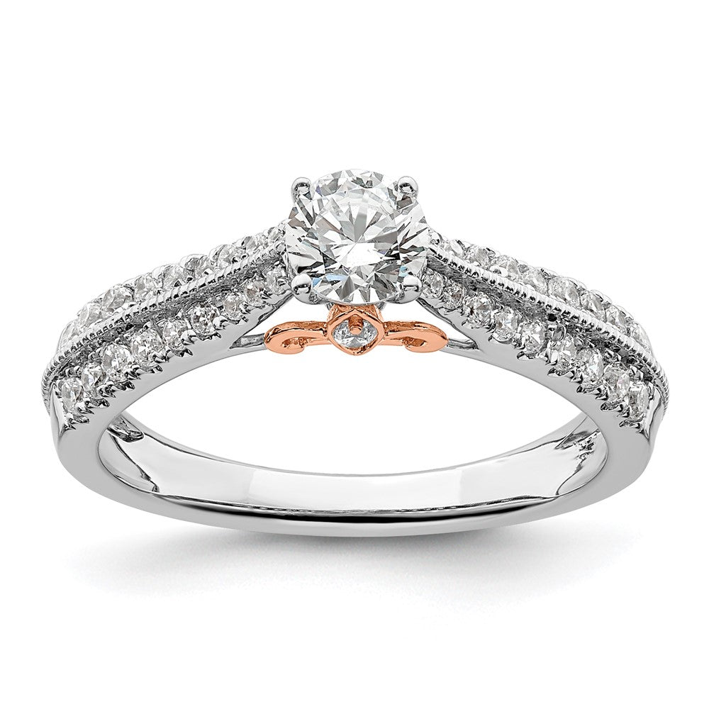 14K Two-Tone Lab Grown Diamond VS/SI FGH Complete Engagement Ring