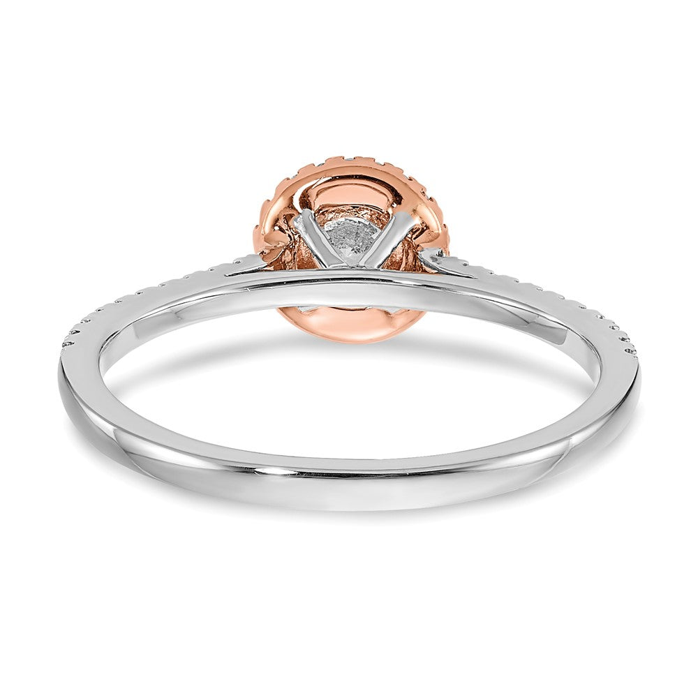 14K Two-Tone Eternal Promise Lab Grown VS/SI FGH Dia Halo Complete Ring