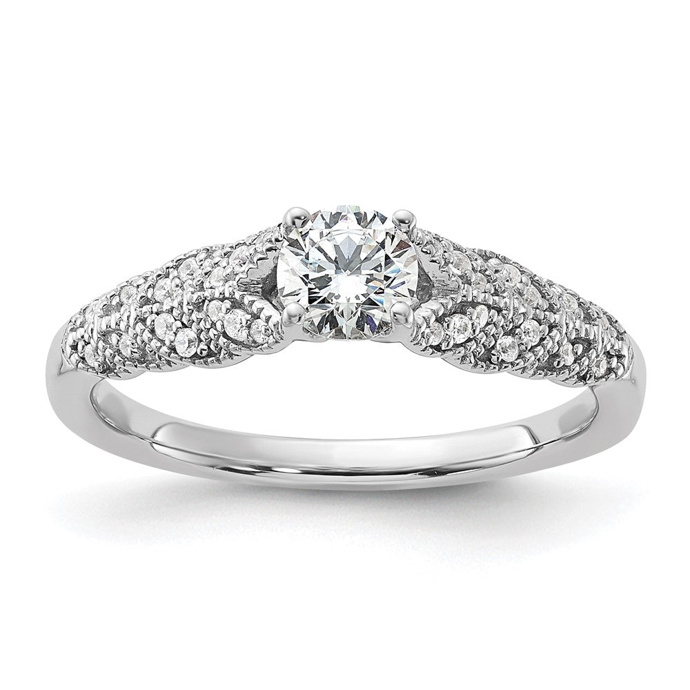 14K White Gold Lab Grown Diamond VS/SI FGH Complete Engagement Ring