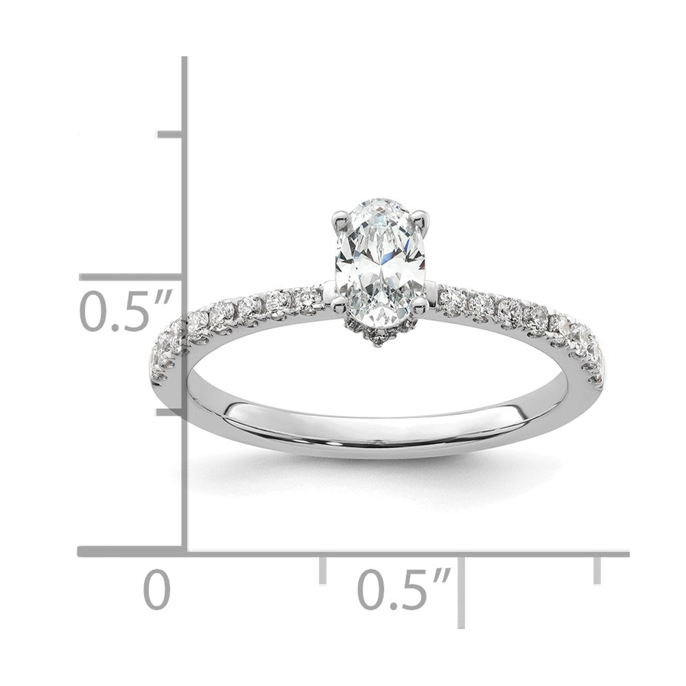 14kw Lab Grown Diamond VS/SI FGH S/M Oval Engagement Ring