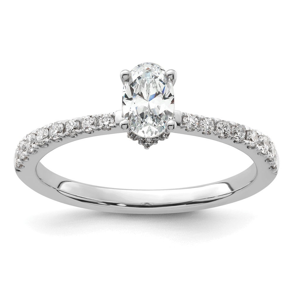 14kw Lab Grown Diamond VS/SI FGH S/M Oval Engagement Ring