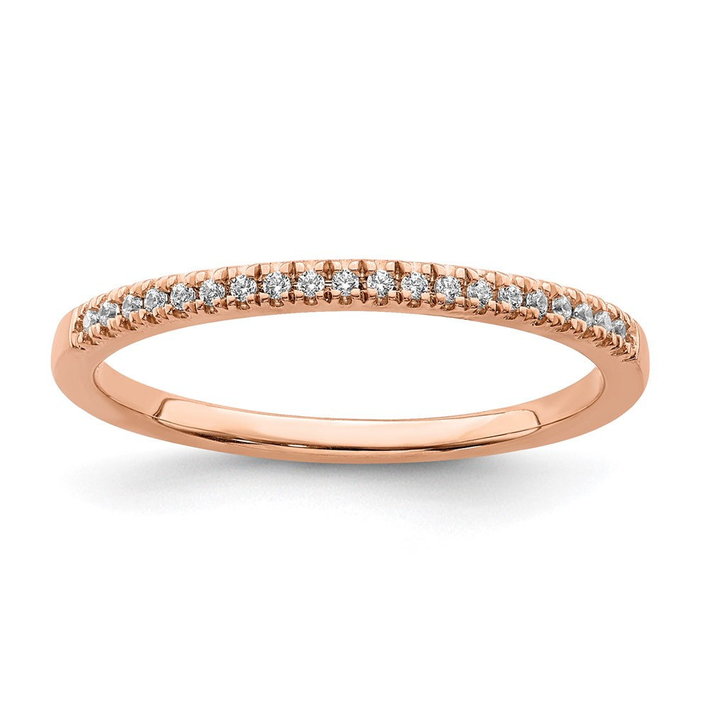 14K Rose Gold Pure Serenity Lab Grown VS/SI FGH Dia Wedding Band