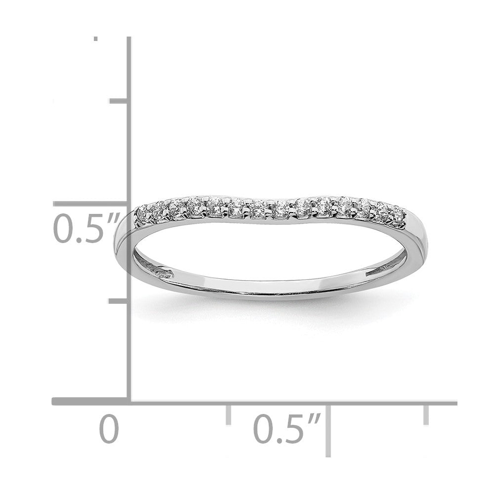 10K White Gold Lab Grown VS/SI FGH Dia Contoured Diamond Band