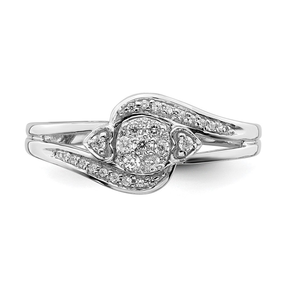 10K White Gold Lab Grown VS/SI FGH Dia Complete Cluster Engagement Ring