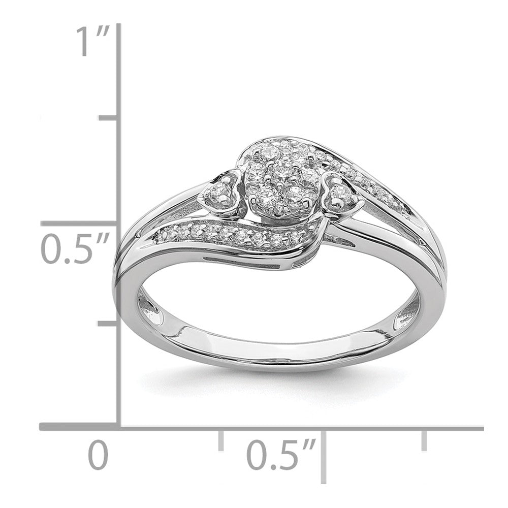 10K White Gold Lab Grown VS/SI FGH Dia Complete Cluster Engagement Ring