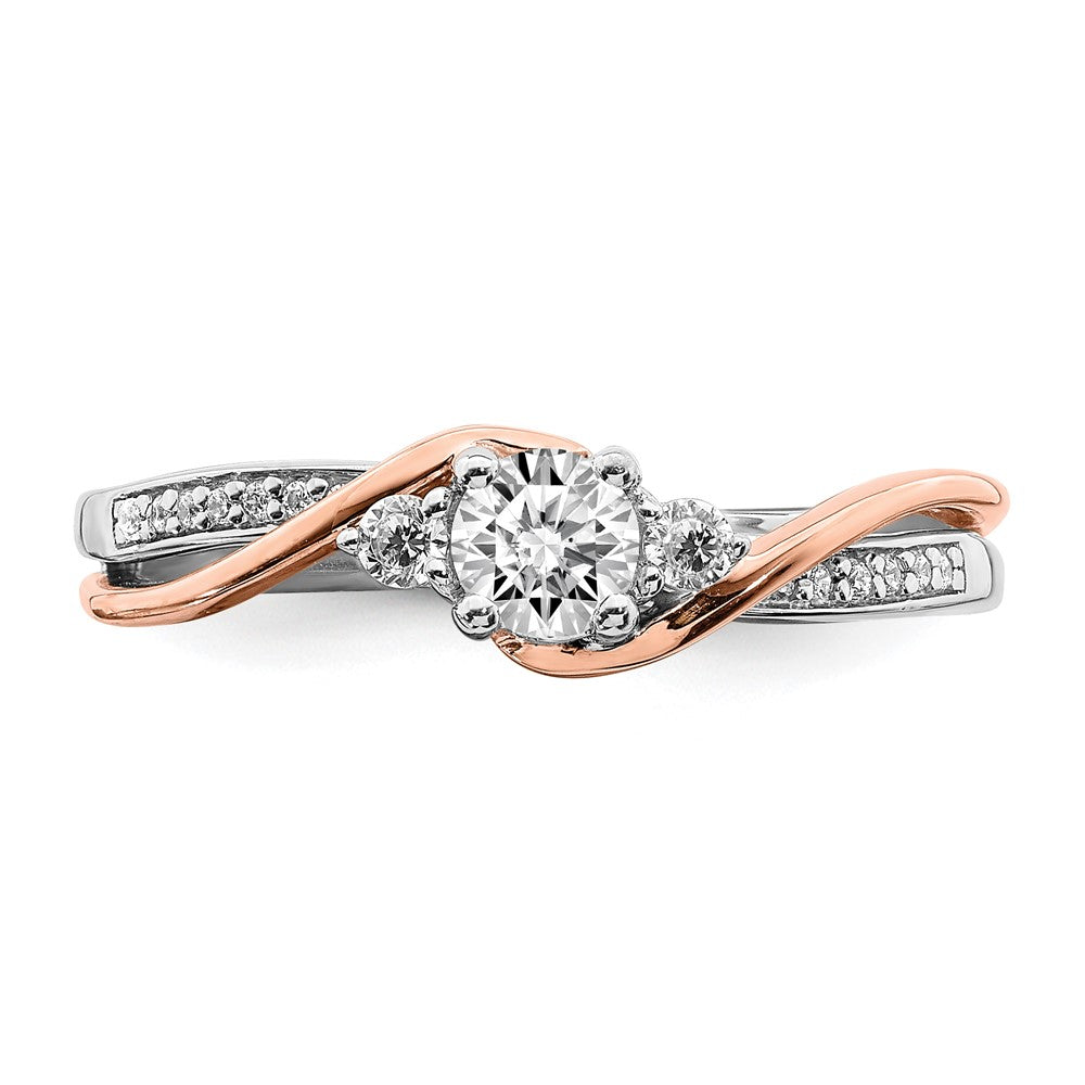 10K Two-Tone Lab Grown VS/SI FGH Dia Complete Engagement Ring