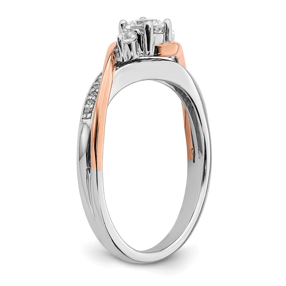 10K Two-Tone Lab Grown VS/SI FGH Dia Complete Engagement Ring