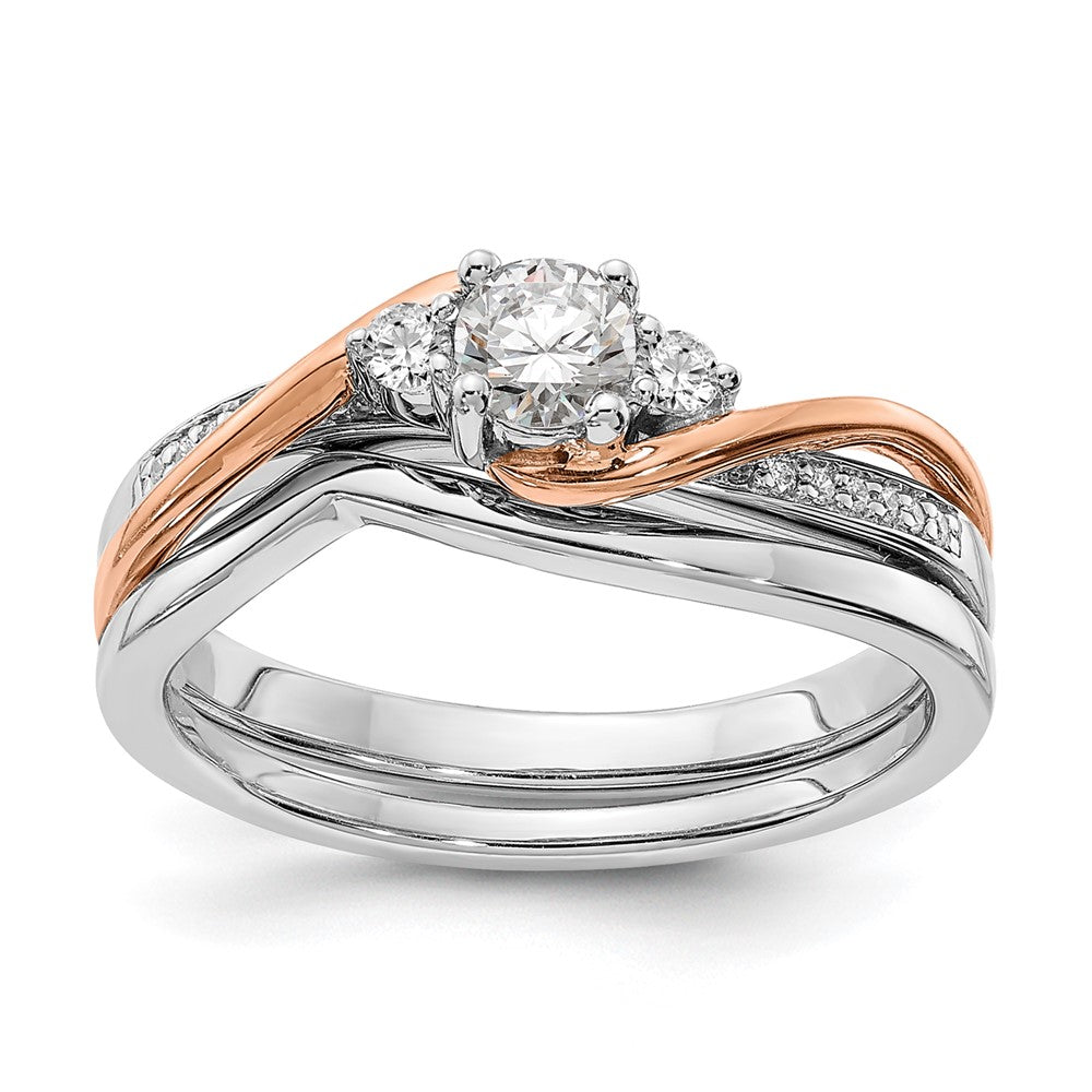 10K Two-Tone Lab Grown VS/SI FGH Dia Complete Engagement Ring