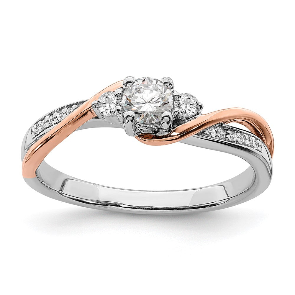 10K Two-Tone Lab Grown VS/SI FGH Dia Complete Engagement Ring