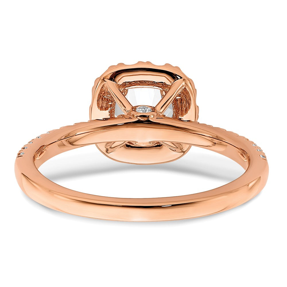 14K Rose Gold Eternal Promise Lab Grown VS/SI FGH Dia Halo Complete Ring