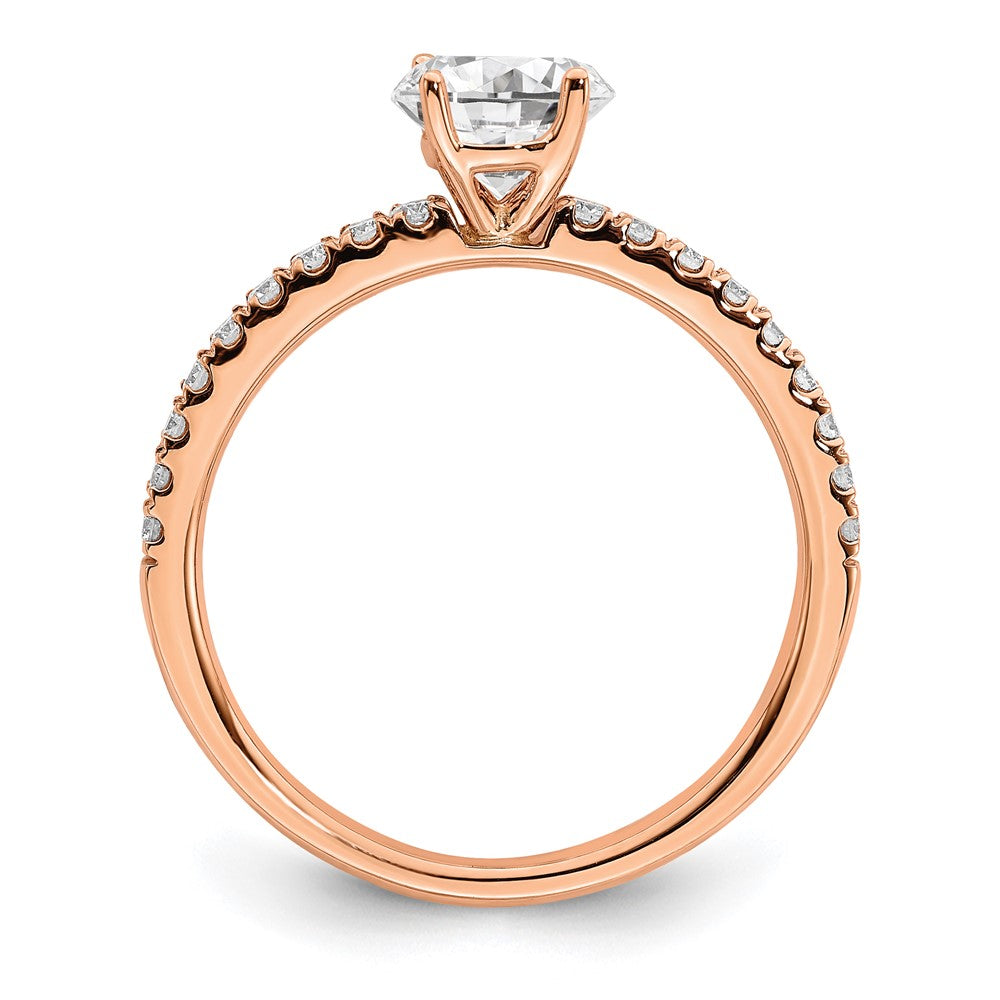 14K Rose Gold Lab Grown Diamond VS/SI FGH Semi-mount Engagement Ring