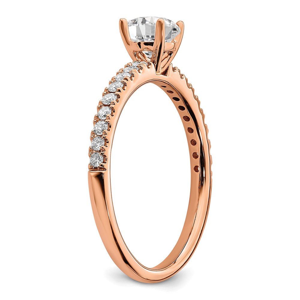 14K Rose Gold Lab Grown Diamond VS/SI FGH Semi-mount Engagement Ring