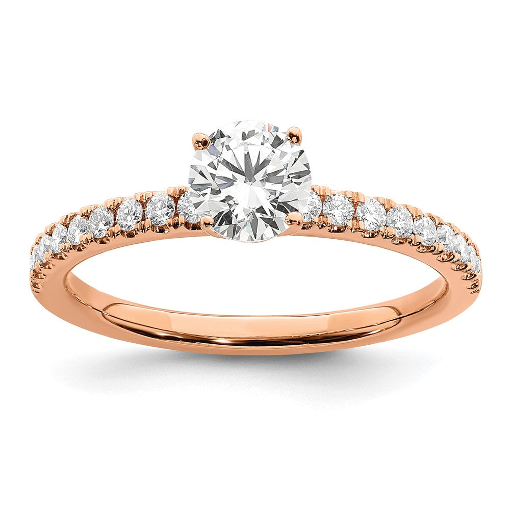 14K Rose Gold Lab Grown Diamond VS/SI FGH Semi-mount Engagement Ring