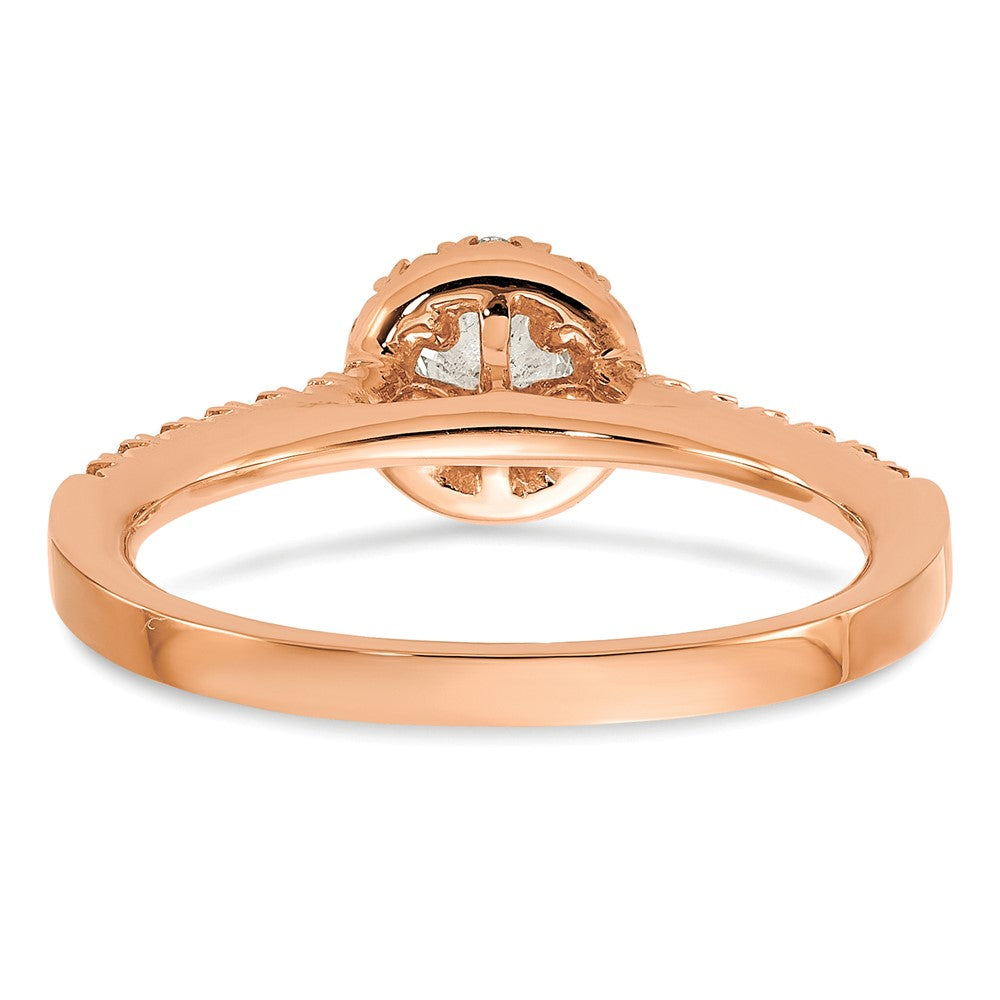 14K Rose Gold Eternal Promise Lab Grown VS/SI FGH Dia Halo Complete Ring