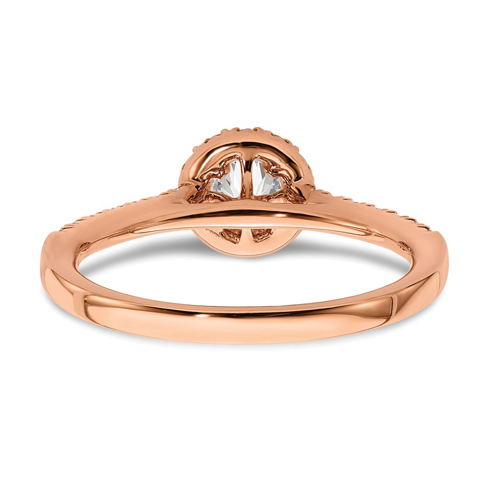 14K Rose Gold Eternal Promise Lab Grown VS/SI FGH Dia Halo Complete Ring