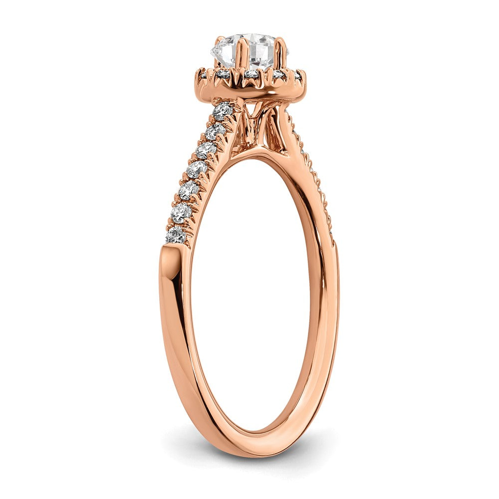 14K Rose Gold Eternal Promise Lab Grown VS/SI FGH Dia Halo Complete Ring