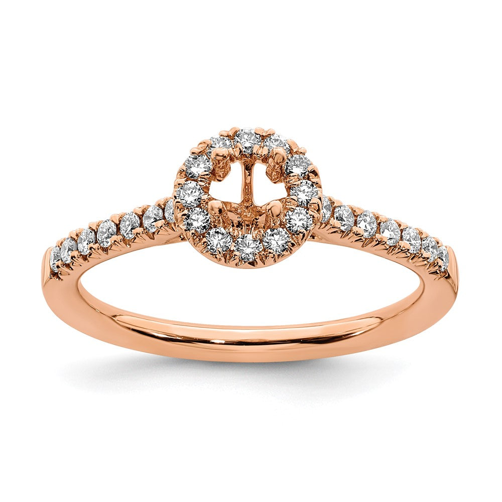 14K Rose Gold Eternal Promise Lab Grown VS/SI FGH Dia Halo Complete Ring