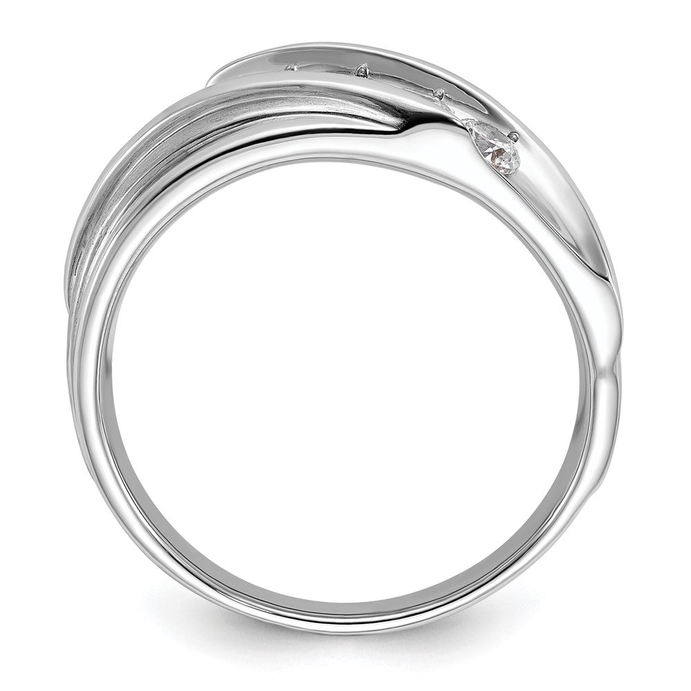 10K White Gold Lab Grown Diamond VS/SI FGH Men's 5-stone Band